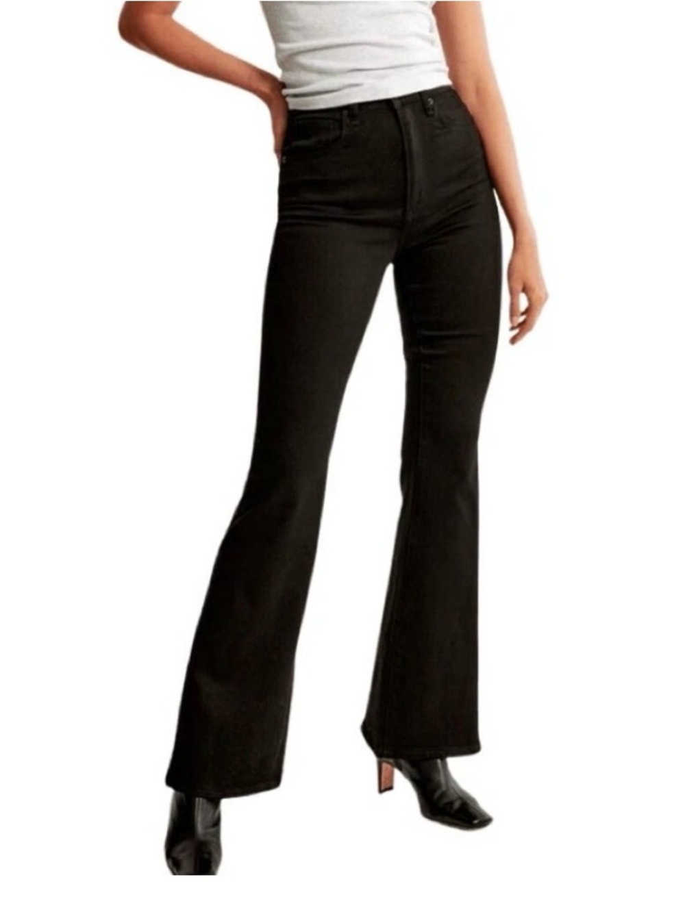 Abercrombie & Fitch curve love the flare ultra high rise black 8 short